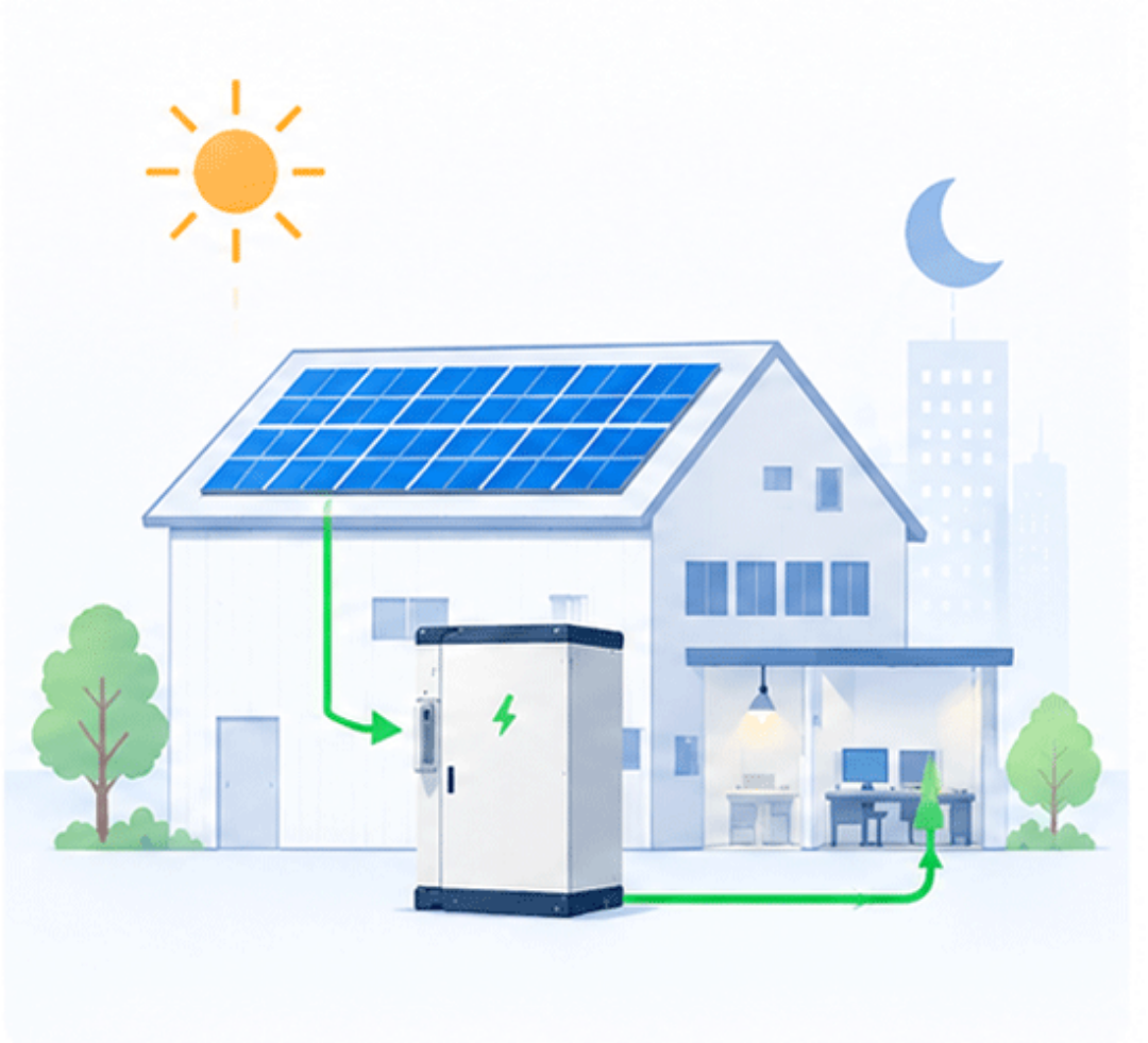 停電時に蓄電池から電力を供給するイメージ