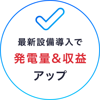 最新設備導入で発電量&収益アップ
