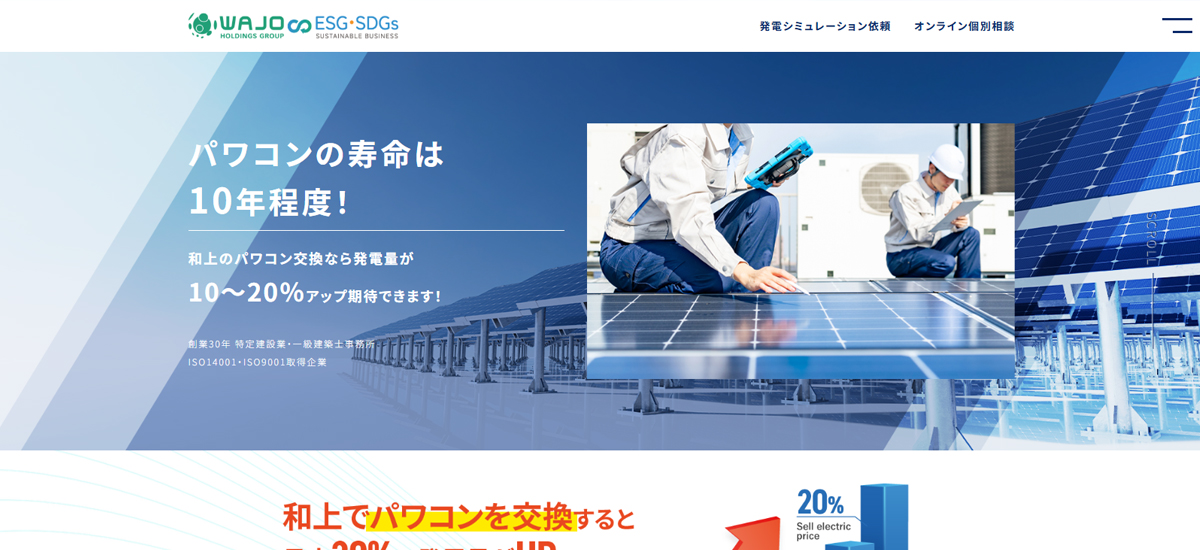 パワコン交換で発電量アップ